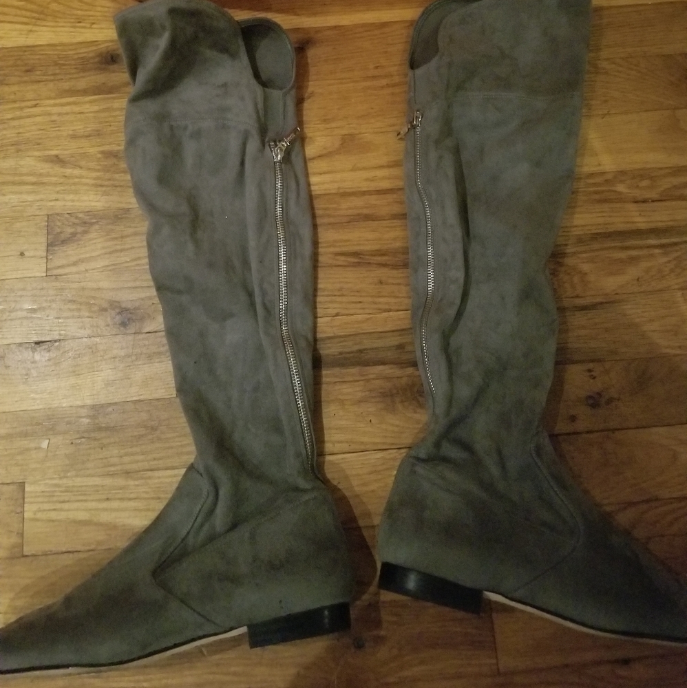 Grey suede boots